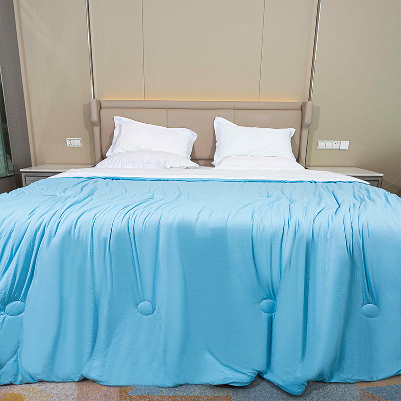 PCM Cooling Comforter - ผ้าห่มการออกแบบพื้นผิวเย็นนุ่มสีน้ำเงินสำหรับนอนหลับร้อนและเหงื่อออกตอนกลางคืน